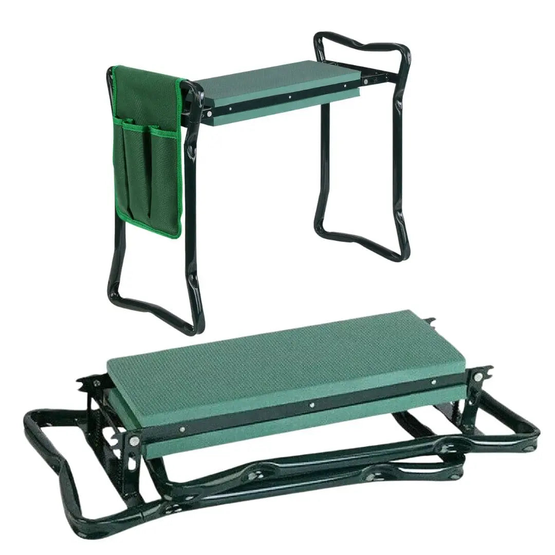 Garden kneeler with tool pouch