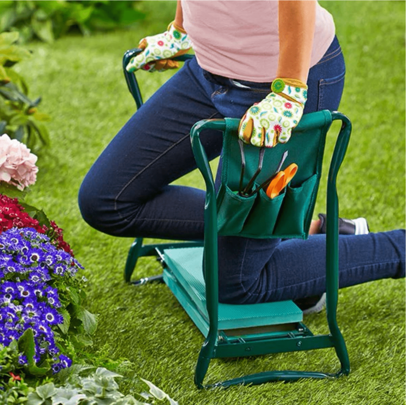 Australia's No.1 Foldable Garden Kneeler, BONUS Tool Pouch, Aussies Gardening Tools