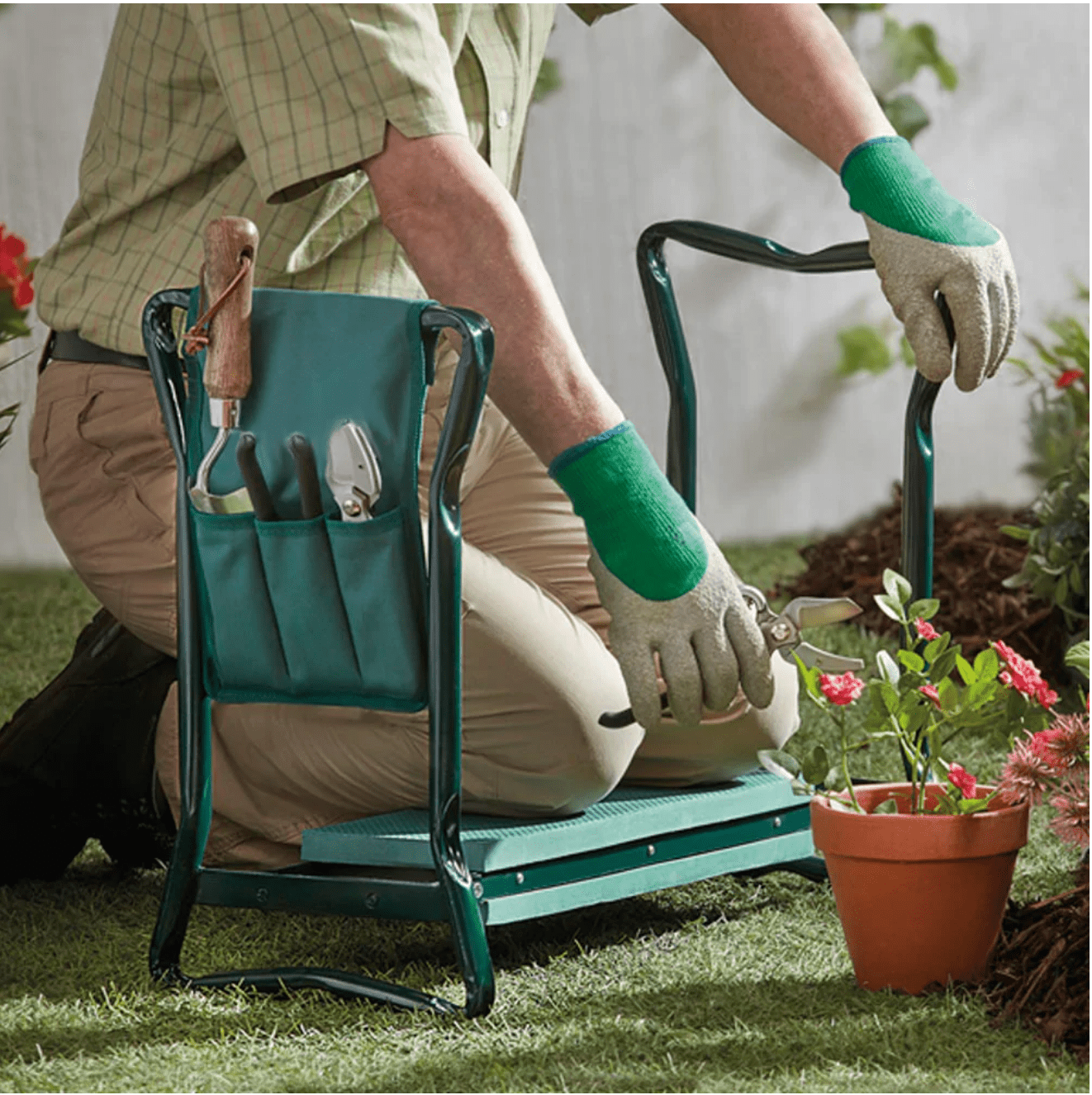 Australia's No.1 Foldable Garden Kneeler, BONUS Tool Pouch, Aussies Gardening Tools