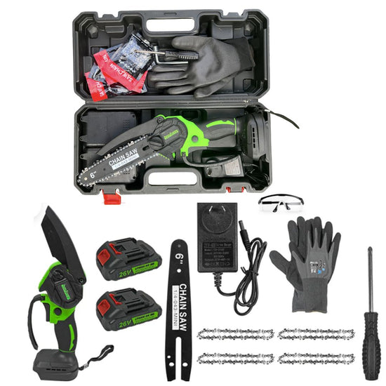 Aussies Premium 6 Inch Green Cordless Electric Chainsaw