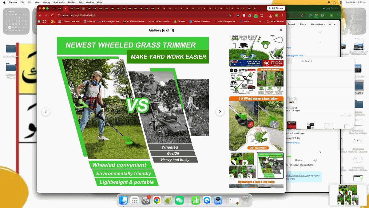 Cordless Grass Trimmer | Cordless Lawn Mover shown in a green promotional graphic with a wheeled grass trimmer and lawn care scenes