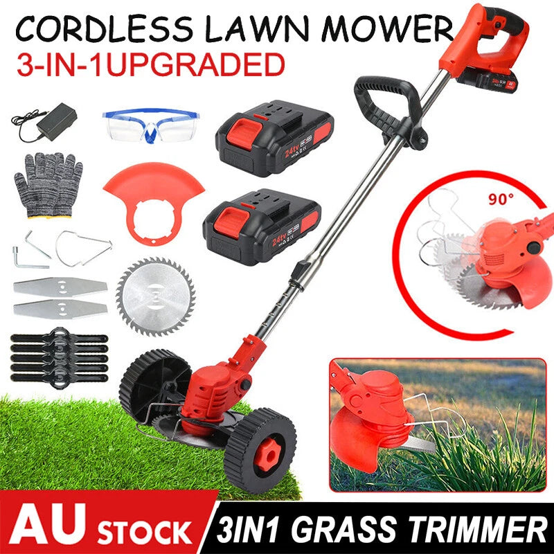Cordless Grass Trimmer with Wheels Australia | 3-in-1 Whipper Snipper