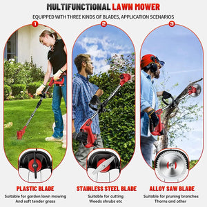 Grass Trimmer with Cordless Electric and Wheels