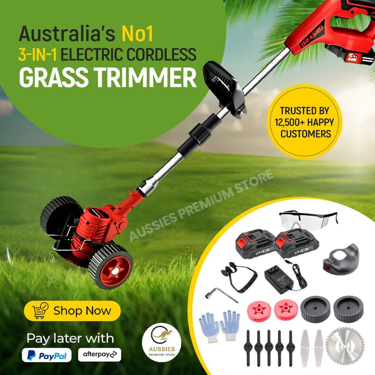Ultimate Precision Grass Trimmer with Cordless Electric and Wheels